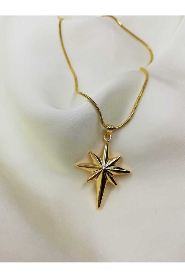 Polar Star Necklace with Gold Steel Chain