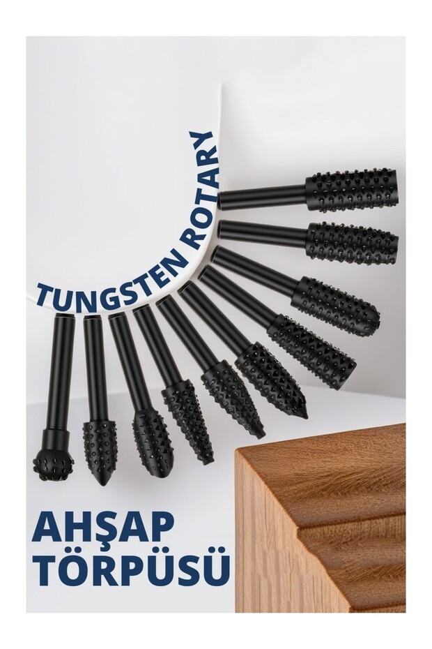 Tungsten Ahşap Oyma Şekillendirme 10 Lu Törpü Seti 719204 - 1