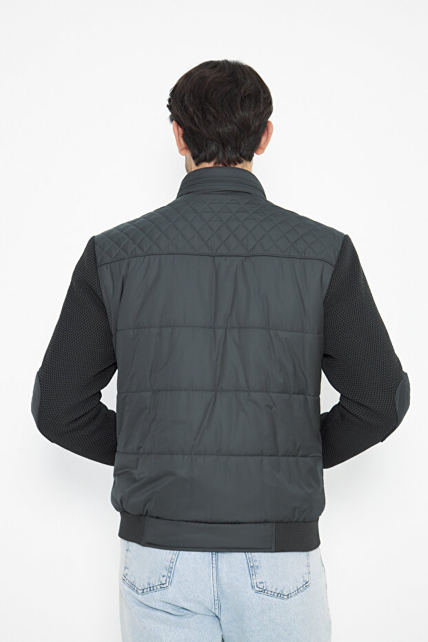 KOL TRİKOLU DİRSEK YAMALI REGULAR KIŞLIK MONT - 6