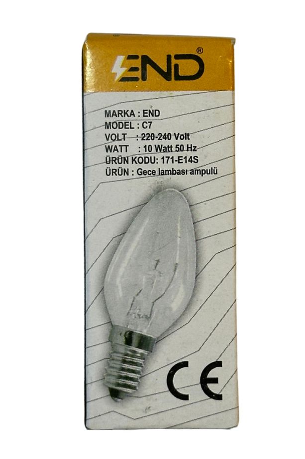 10W Sarı Işık E14 Duylu Şeffaf Eski Tip Tuz Lambası (5 Adet) - 2