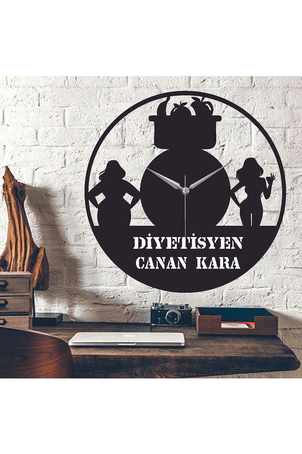 Kişiye Özel Diyetisyen Temalı Duvar Saati (YAZILACAK İSİM SİPARİŞ MESAJI İLE BİLDİRİLİR) - 1