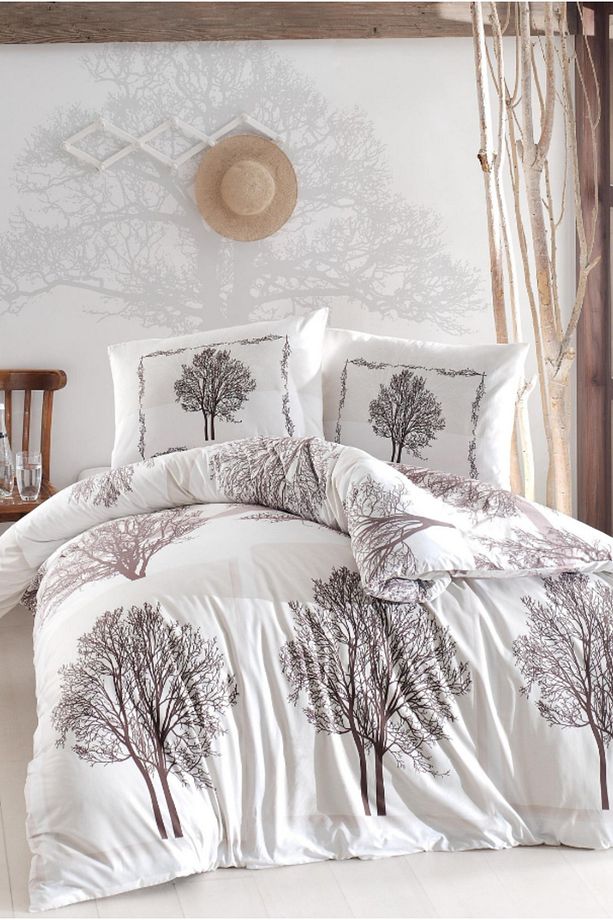 Ranforce Tek Kişilik Nevresim Takımı Tree Kahve - 1