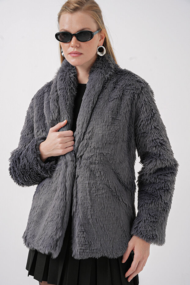 9088 Peluş Kaban - Antrasit - 2