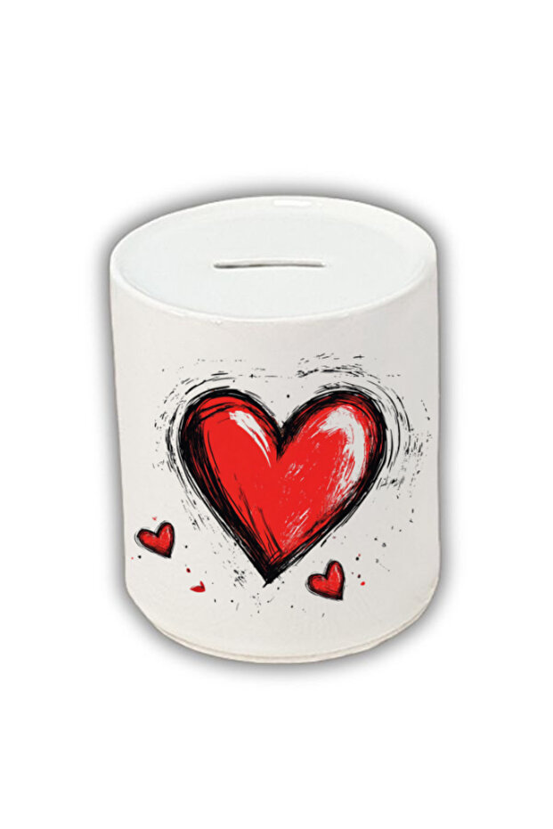 Heart Printed Piggy Bank Birthday Gift