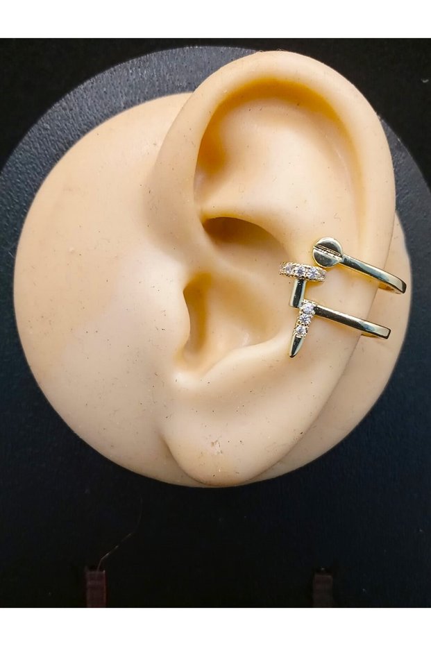 Women's Gold Color Nail Earrings