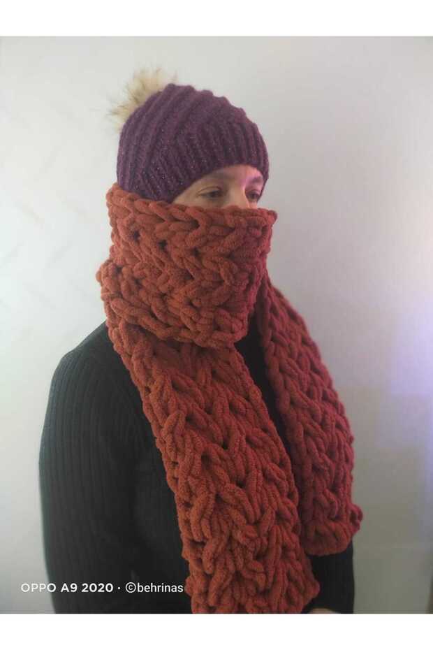 Puffy Örme Atkı - 1