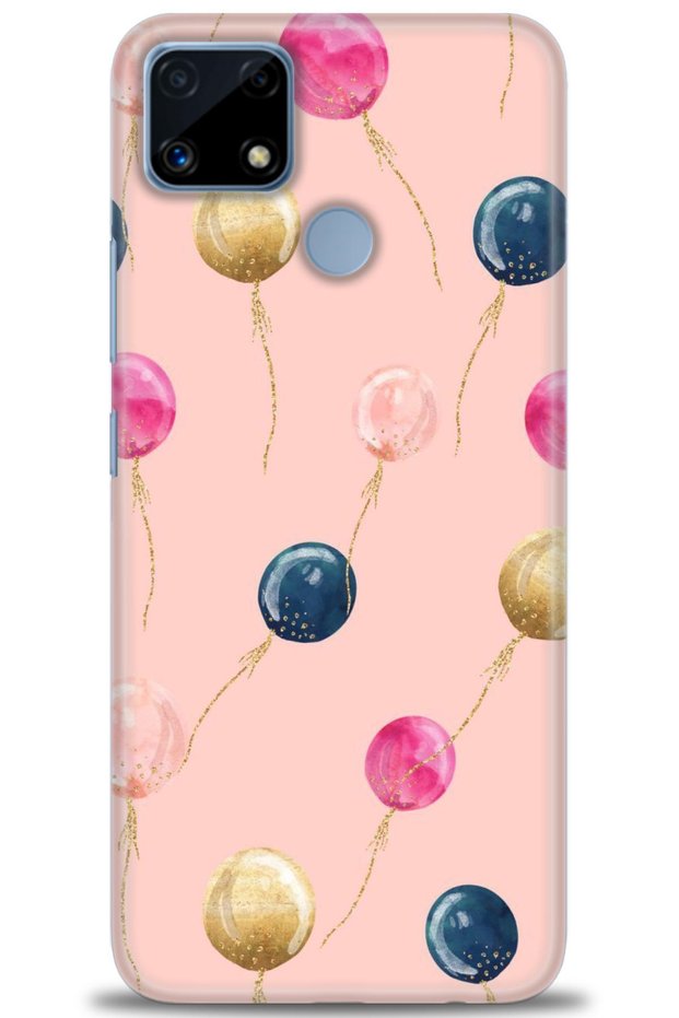 Case for Realme C25 Hd Printed Case - Flying Balloons + Full Screen Protector