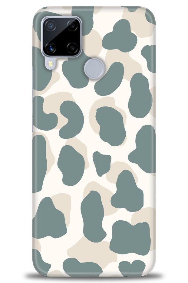 Realme C15 Case Hd Printed Case - Blue Beige + Full Screen Protector