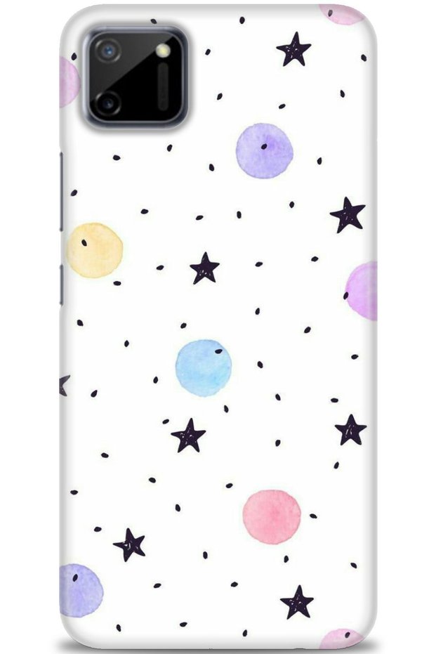 Realme C11 Case Hd Printed Case - Stars and Circles + Full Screen Protector
