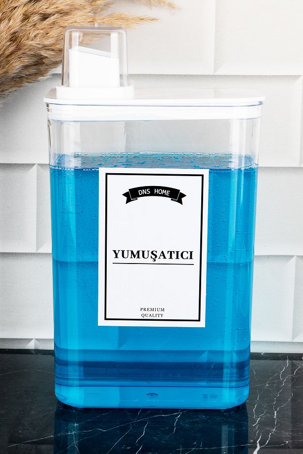 Yumuşatıcı Deterjan Saklama Kabı Kendinden Ölçekli Vakum Kapaklı Saklama Kutusu Deterjanlık 3000 ml - 3