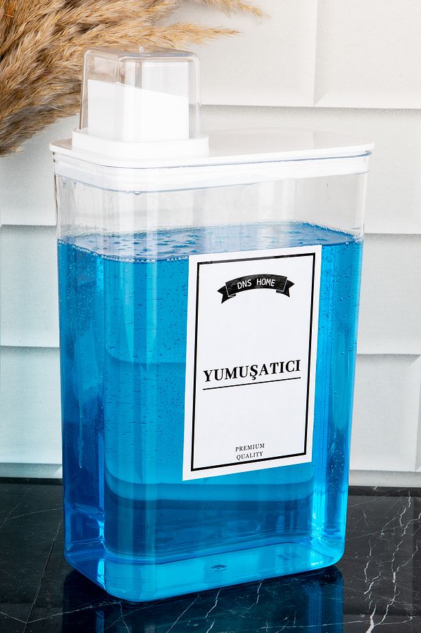 Yumuşatıcı Deterjan Saklama Kabı Kendinden Ölçekli Vakum Kapaklı Saklama Kutusu Deterjanlık 3000 ml - 1