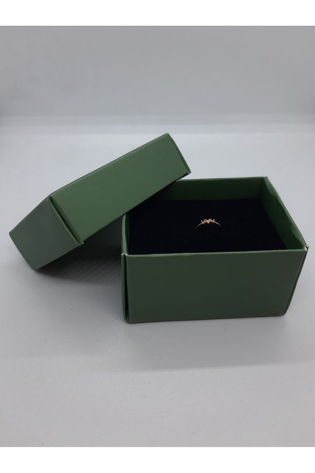 Karton İçi Süngerli Ekonomik ''YEŞİL'' (15 ADET ) Takı Saklama Kutusu (5,5 cm x 3 cm x 4cm) - 1