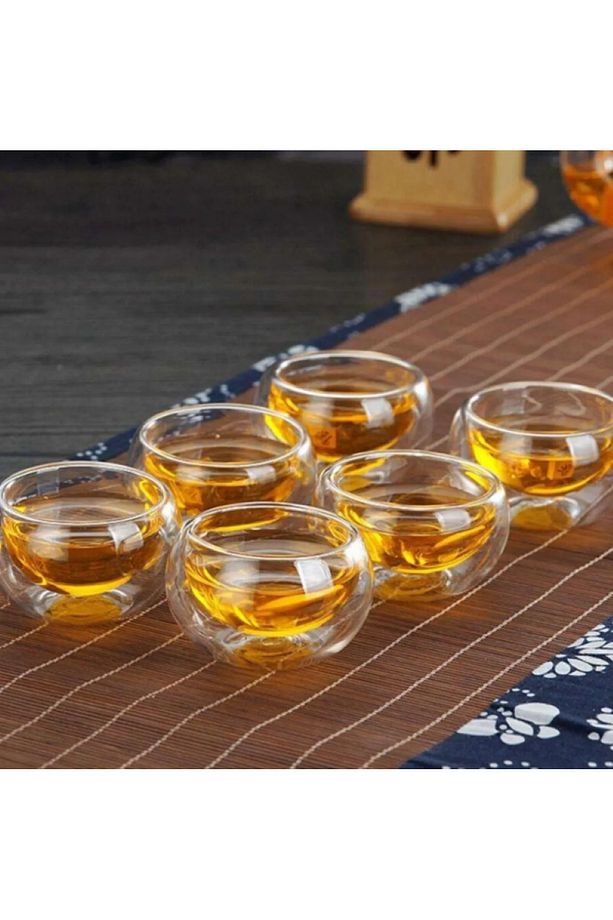 6'lı Cam Çift Çidarlı Mini Sosluk Reçellik Drajelik Lokumluk Kahvaltılık 35 ml. - 2
