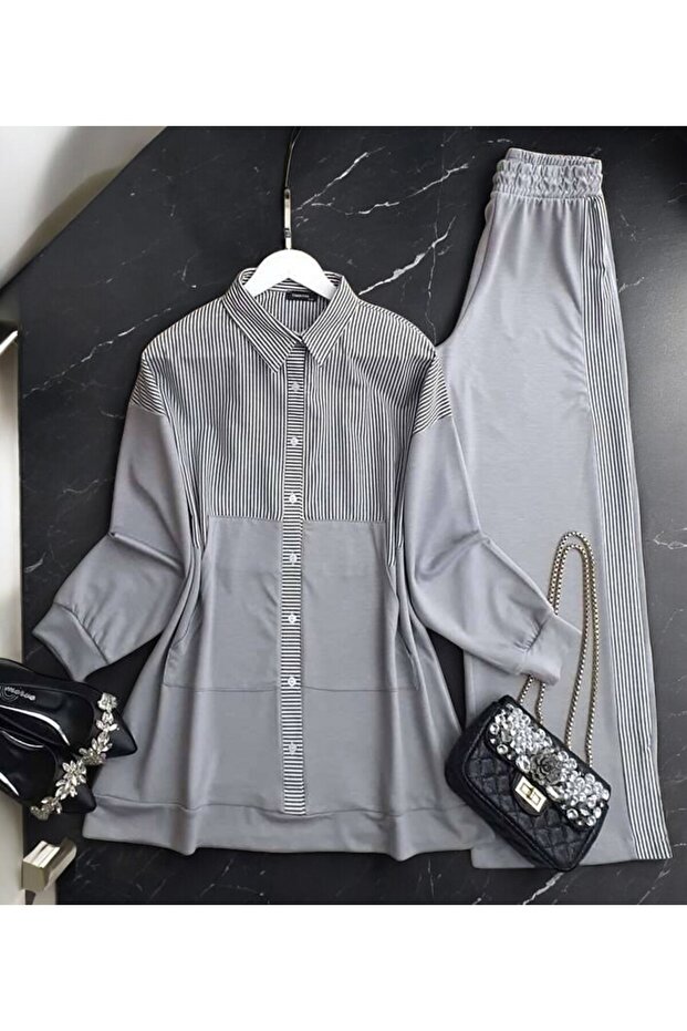 Equivalent Double Set - Şahin Shirt, Garnished 1554-0001
