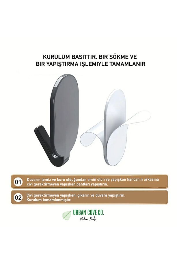 Güçlü Kendinden Yapışkanlı Duvar Kancaları / Askıları  (3’lü Set) - 7