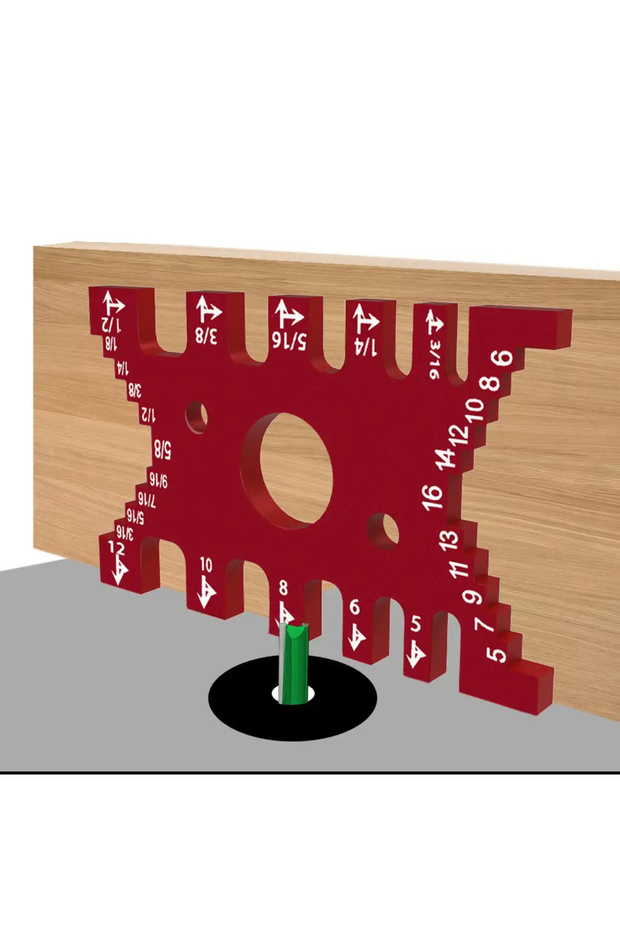 Carpenter Ruler - Router Bit Guide for Swallow Tail, Jig Depth, Gauge Tenon Cutter - 1