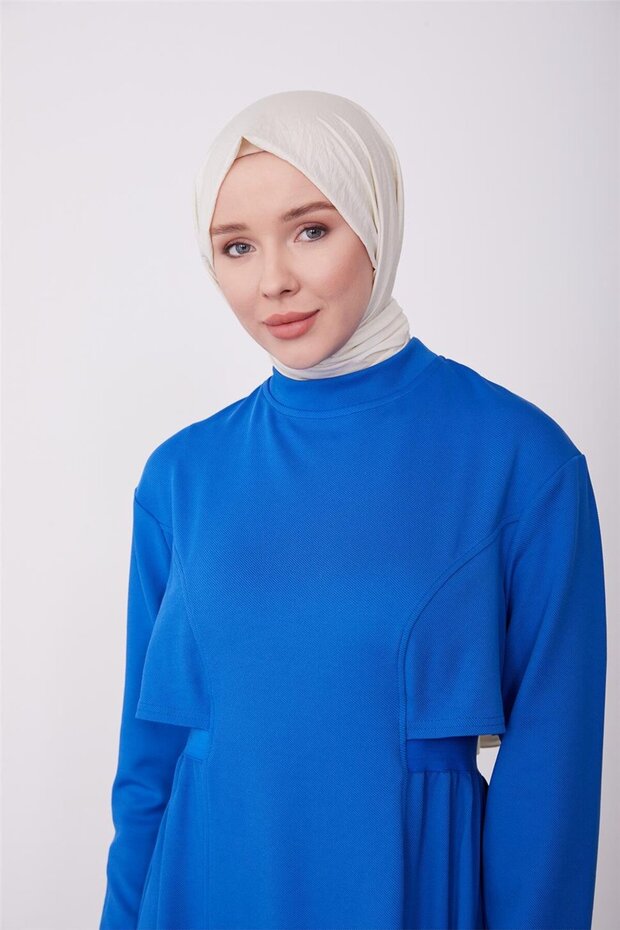 Arkası Lastikli Örme Elbise 23k9705 Morcivert - 4