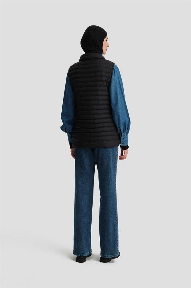 İnce Kapitone Yelek 24kd7526 Siyah - 4