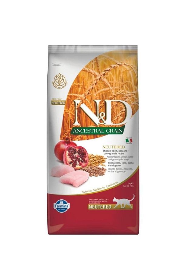 ND Ancestral Grain Düşük Tahıllı Chicken Tavuk ve Nar Neutered Kısır Kedi Maması 5KG - 1
