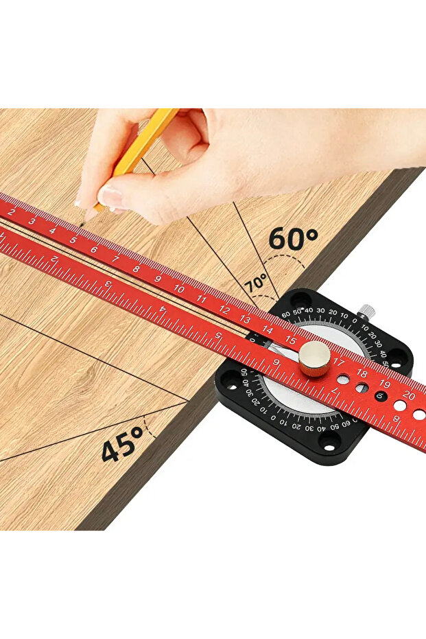Carpenter 360 Degree Compass Ruler Angle Finder Protractor Ruler Circle Drawing Ruler - 1