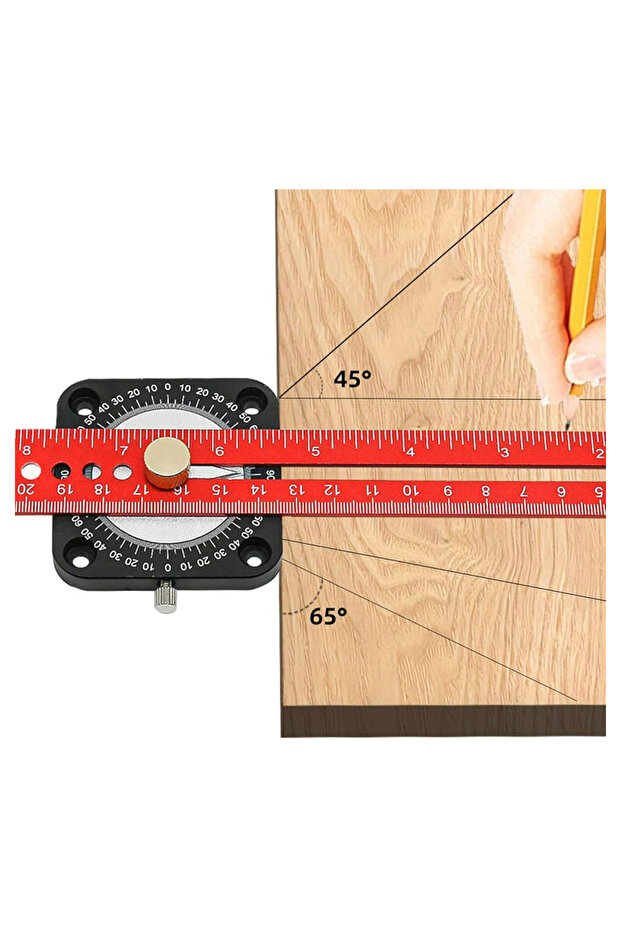 Carpenter 360 Degree Compass Ruler Angle Finder Protractor Ruler Circle Drawing Ruler - 5