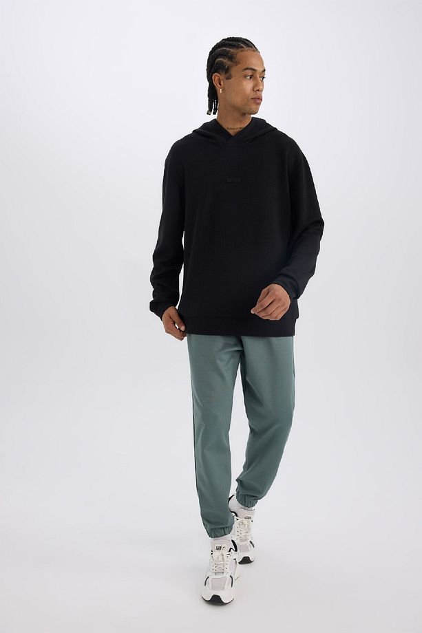 DeFactoFit Sporcu Jogger Eşofman Altı Standart Fit Basic Düz Cepli Beli Paçası Lastikli D3742AX24WN - 1