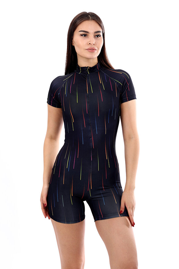 Yüzücü Şortlu Tulum Mayo - 4