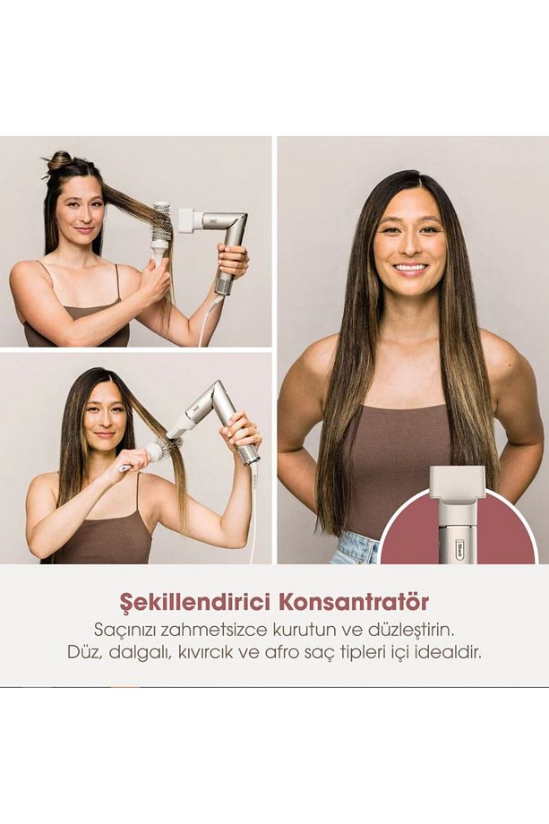 Flexstyle 5-in-1 Air Saç Kurutma Ve Şekillendirme Sistemi+saklama Kutusu - Gri-bej - 3