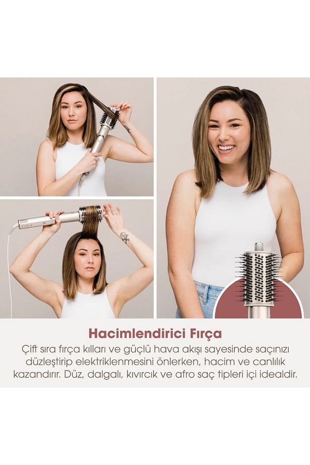 Flexstyle 5-in-1 Air Saç Kurutma Ve Şekillendirme Sistemi+saklama Kutusu - Gri-bej - 4