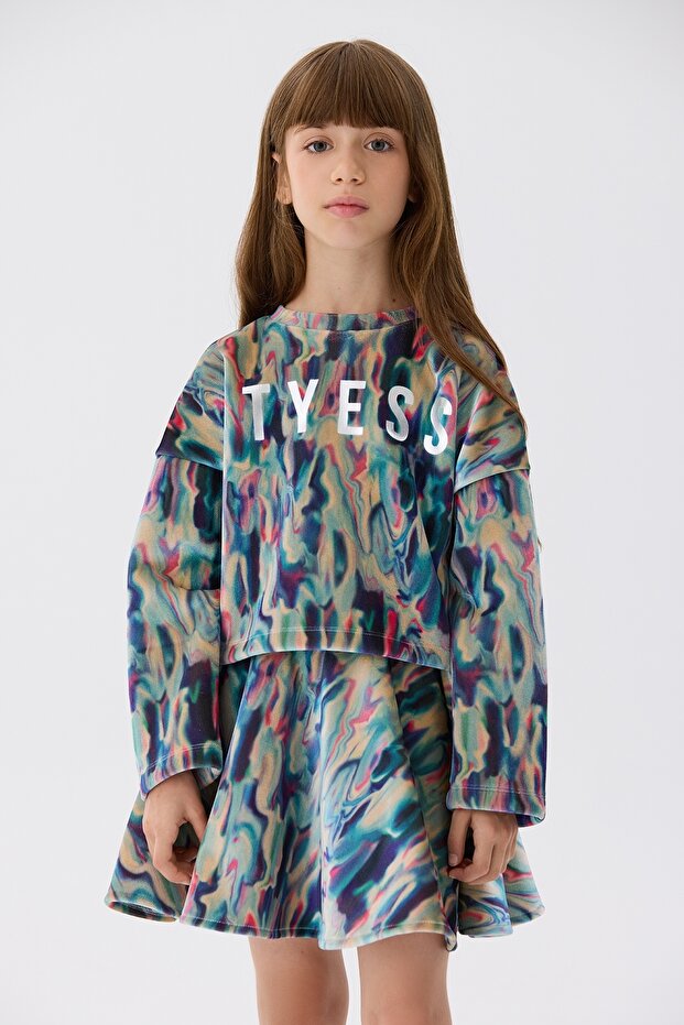 سويت شيرت بناتي منقوش - 2