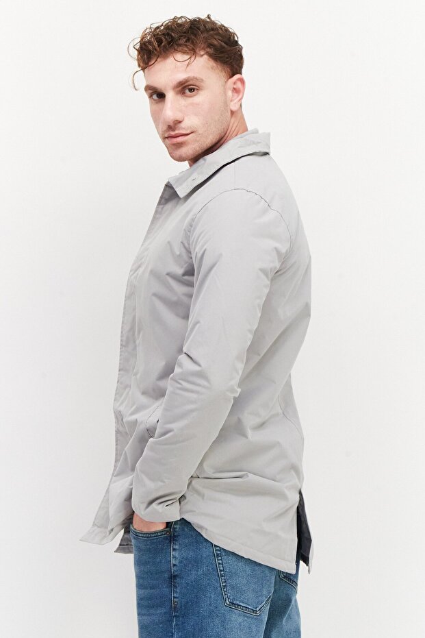 جاكيت باركا سادة للرجال، رمادي - 4