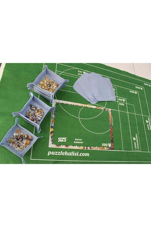 Puzzle Halısı - 3000 Parçaya Kadar Puzzle Tepsisi - 4'lü Set - 5