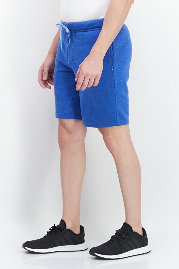 شورت رجالي أساسي من الصوف برباط، أزرق ملكي - 3