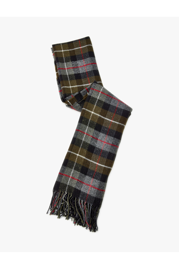 Tasseled Plaid Multicolor Long Scarf