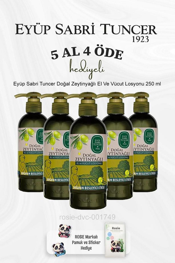 Doğal Zeytinyağlı El Ve Vücut Losyonu 250 ml 5 Al 4 Öde ve Pamuk - 1