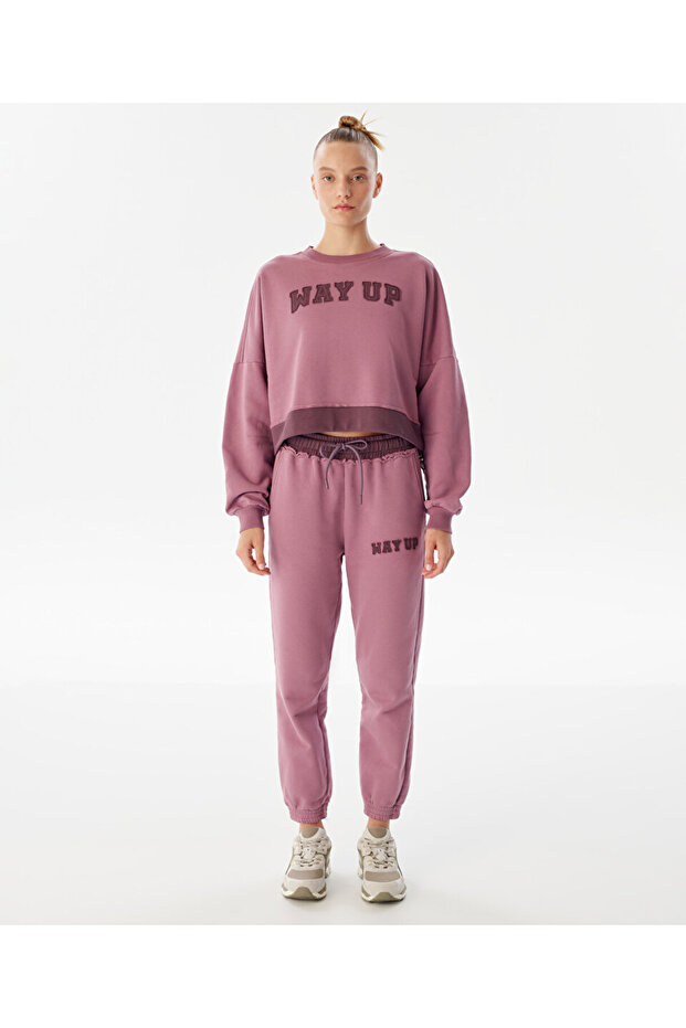 Slogan aplikeli sweatshırt - 6