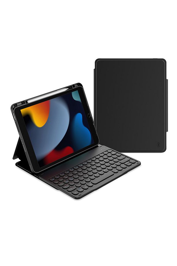 iPad 10.2 2021 9.Nesil Uyumlu Klavyeli Kılıf Wiwu Protective Gizli Kalem Bölmeli Siyah - 1