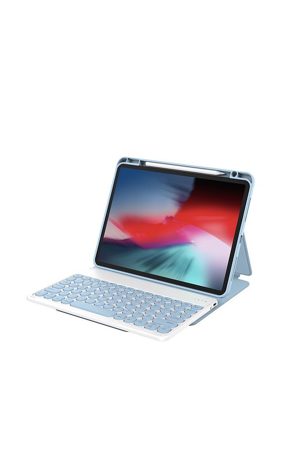 iPad 10.Nesil 10.9 2022 Uyumlu Klavyeli Kılıf Wiwu Protective Gizli Kalem Bölmeli Mavi - 1