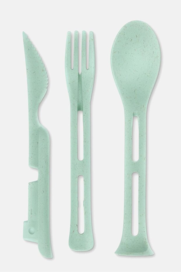 طقم أدوات المائدة مكون من 3 قطع، فيروزي اللون - 3