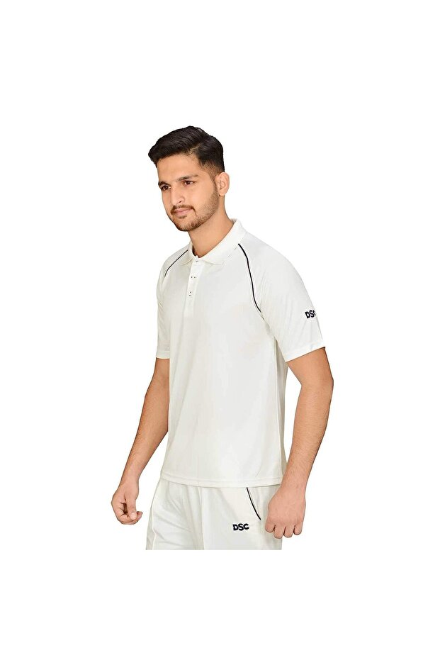 Atmos Half Sleeve Polyester Cricket T-shirt | Off White | Size 30 | Polyester | Cool & Dry