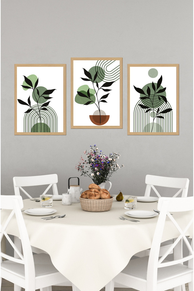 Dekorize Mdf 3 Parça 3 Mm Çerçeve Görünümlü Bohem Tablo 3025 - 2