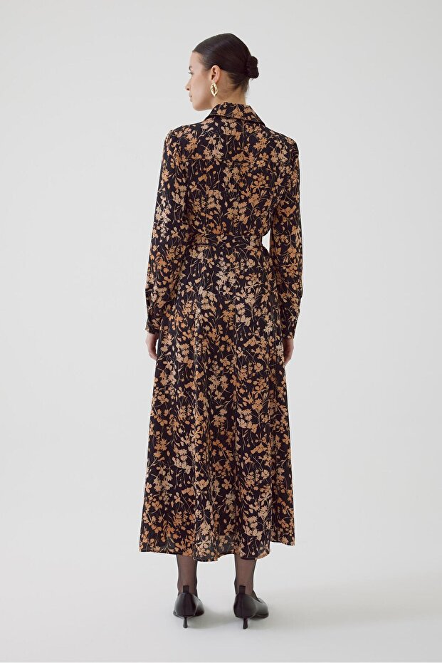 Çiçekli Regular Maxi Elbise - 4