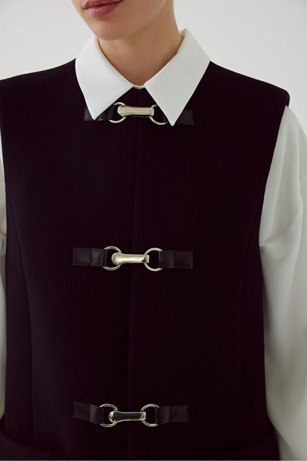 Yünlü Regular Siyah Yelek - 3