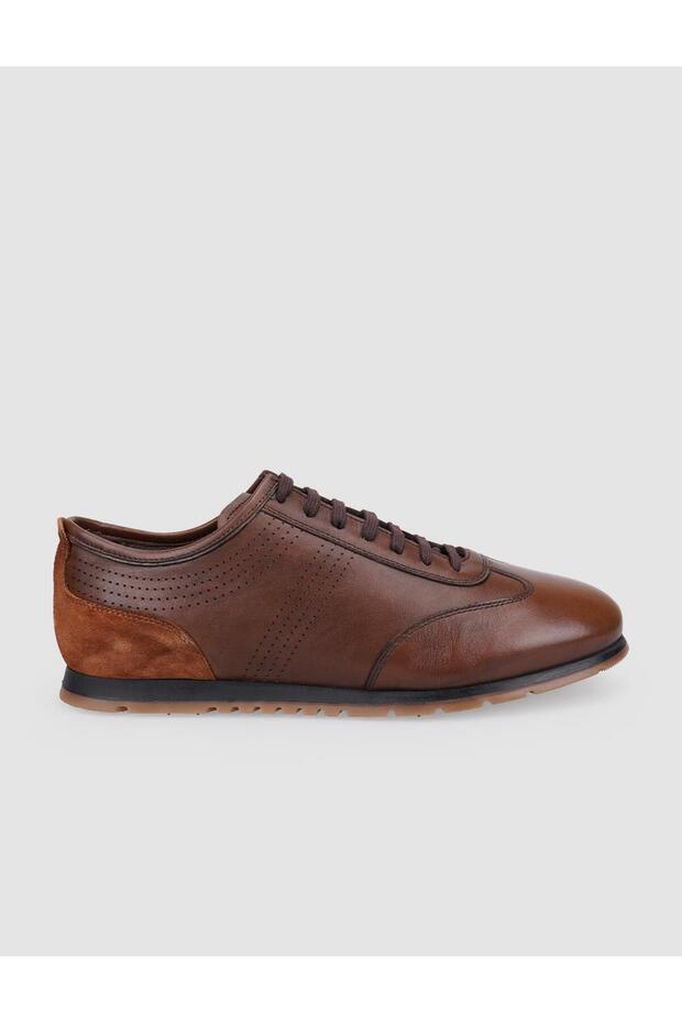 100% Genuine Leather Tan Lace-Up Men's Casual Shoes
