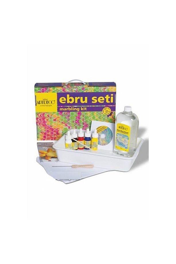 Ebru Boyası Seti 5 Renk X 30 ml Başlangıç Seti (A4 TEKNELİ) Y-016 Es-2 - 1