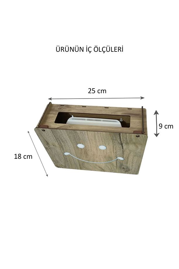 Modem Saklama Kutusu - 25x18x9 Cm -GÜLEN YÜZ KAPAK - 4