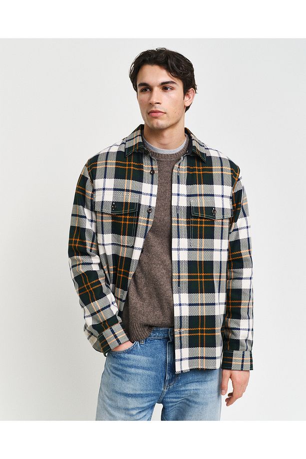 Erkek Yeşil Regular Fit Kareli Gömlek - 1