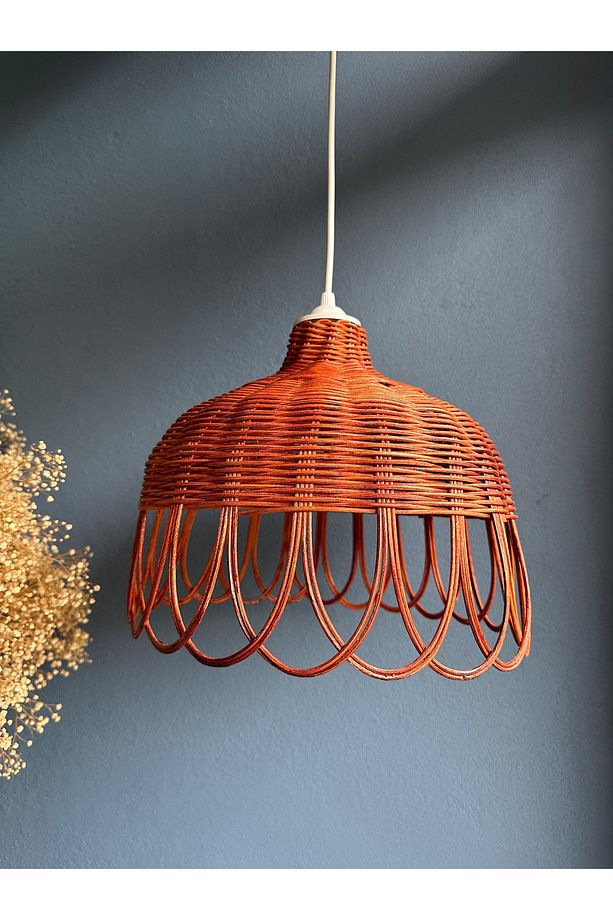 RATTAN BAMBU HASIR CEVİZ RENGİ AVİZE - 1