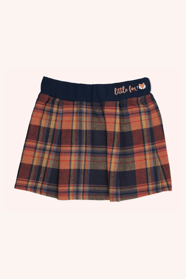 Baby Girl Plaid Patterned Navy Blue Skirt
