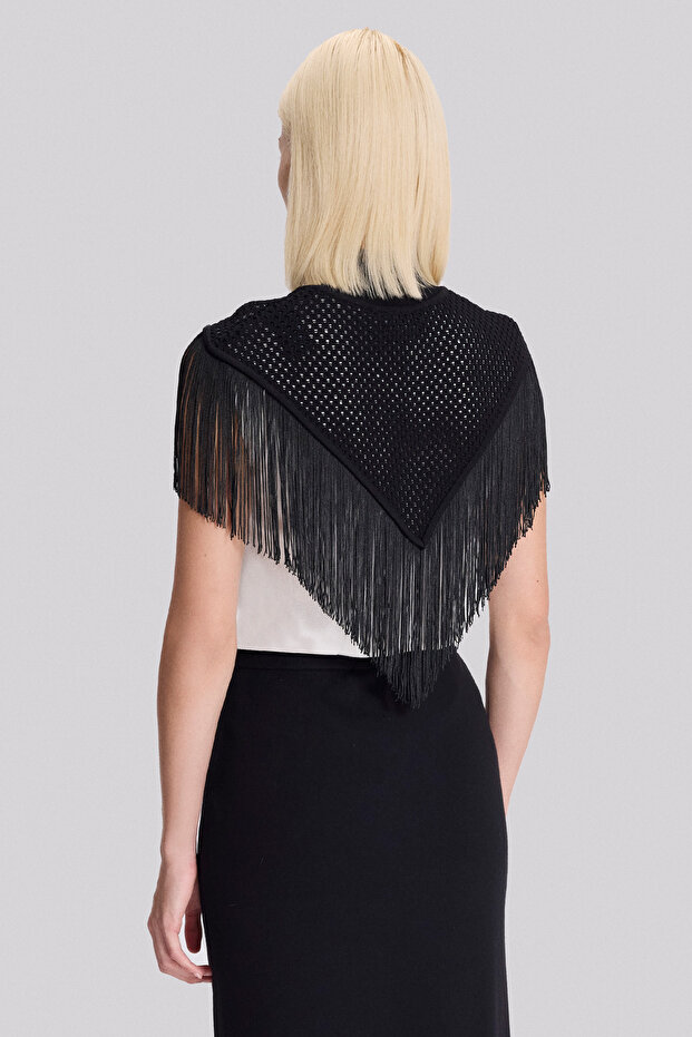 Püsküllü Triko Panço - 4